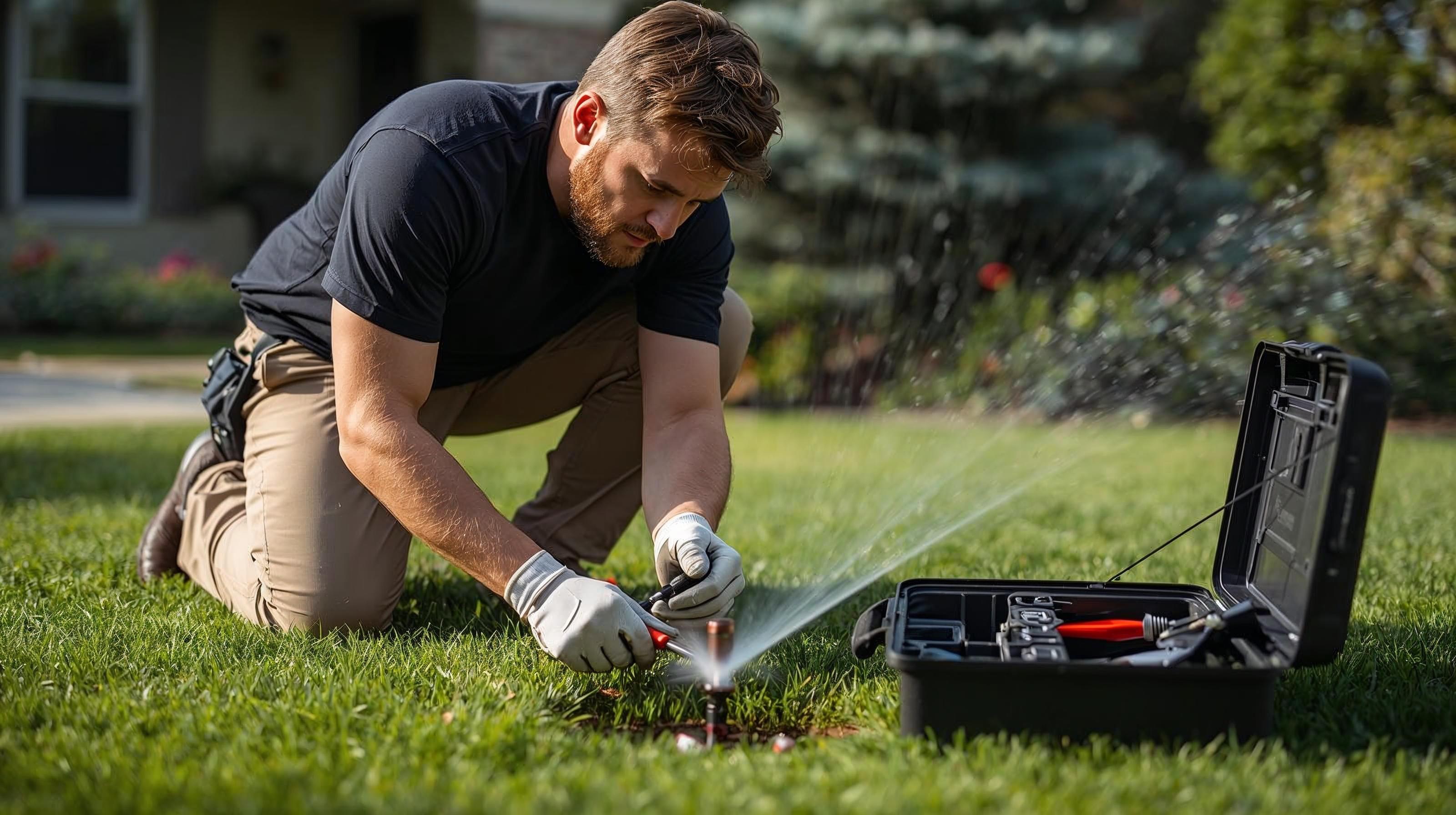 Irrigation technician working